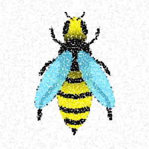queen-bee-one-layer-pointilize